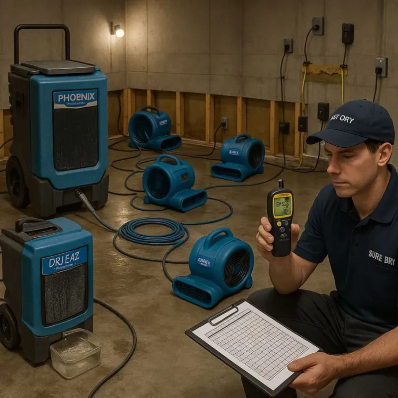 Structural Drying and Dehumidification process in Polk County, IA